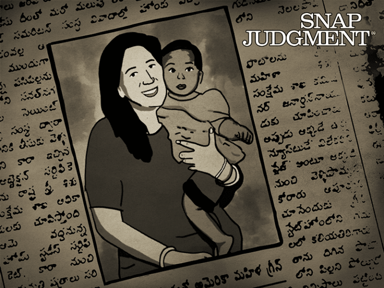 A mother holding a small baby girl, pictured in a newspaper from India.