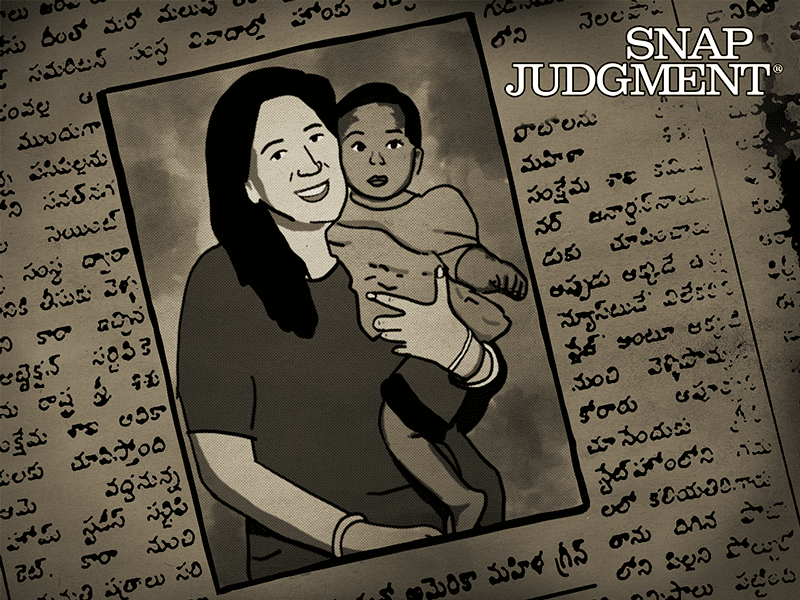 A mother holding a small baby girl, pictured in a newspaper from India.