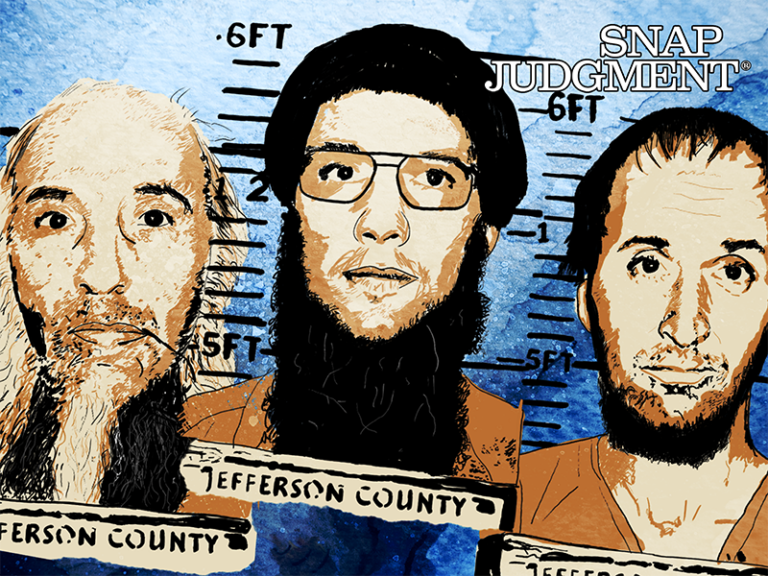 Three men's mug shots.