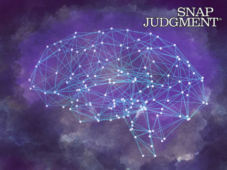 The shape of a brain is illuminated by synapses.