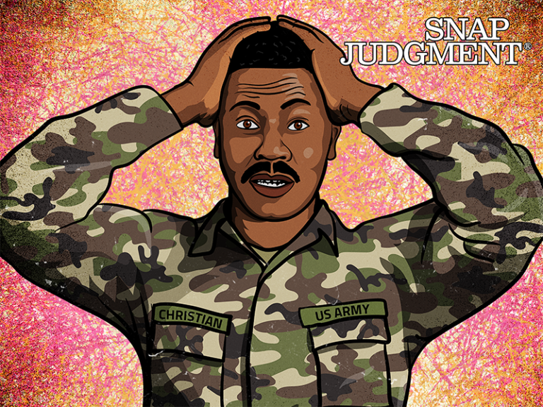 An army Sergeant is holding his hands on his head in disbelief.