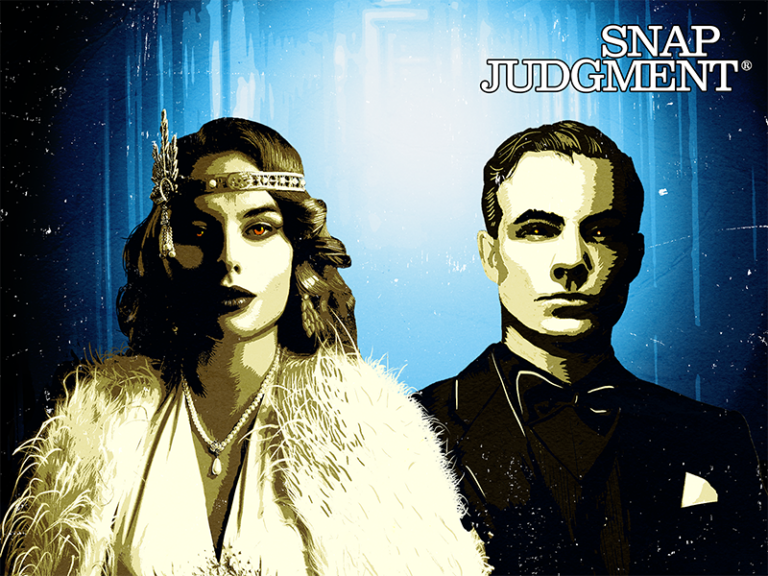 A brother and sister are pictured. They are wearing 20s outfits and have menacing looks on the faces.